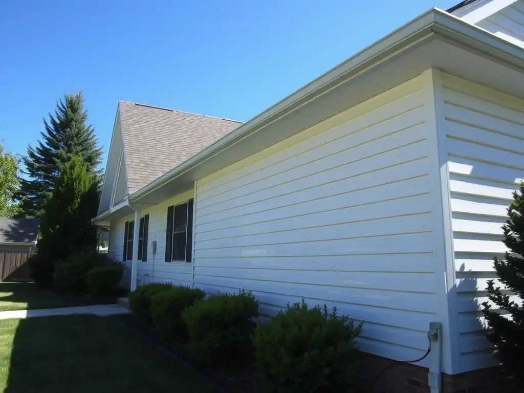 A residential house in Tampa, Florida, with clean siding after a house washing service, showcasing the removal of dirt and mold.